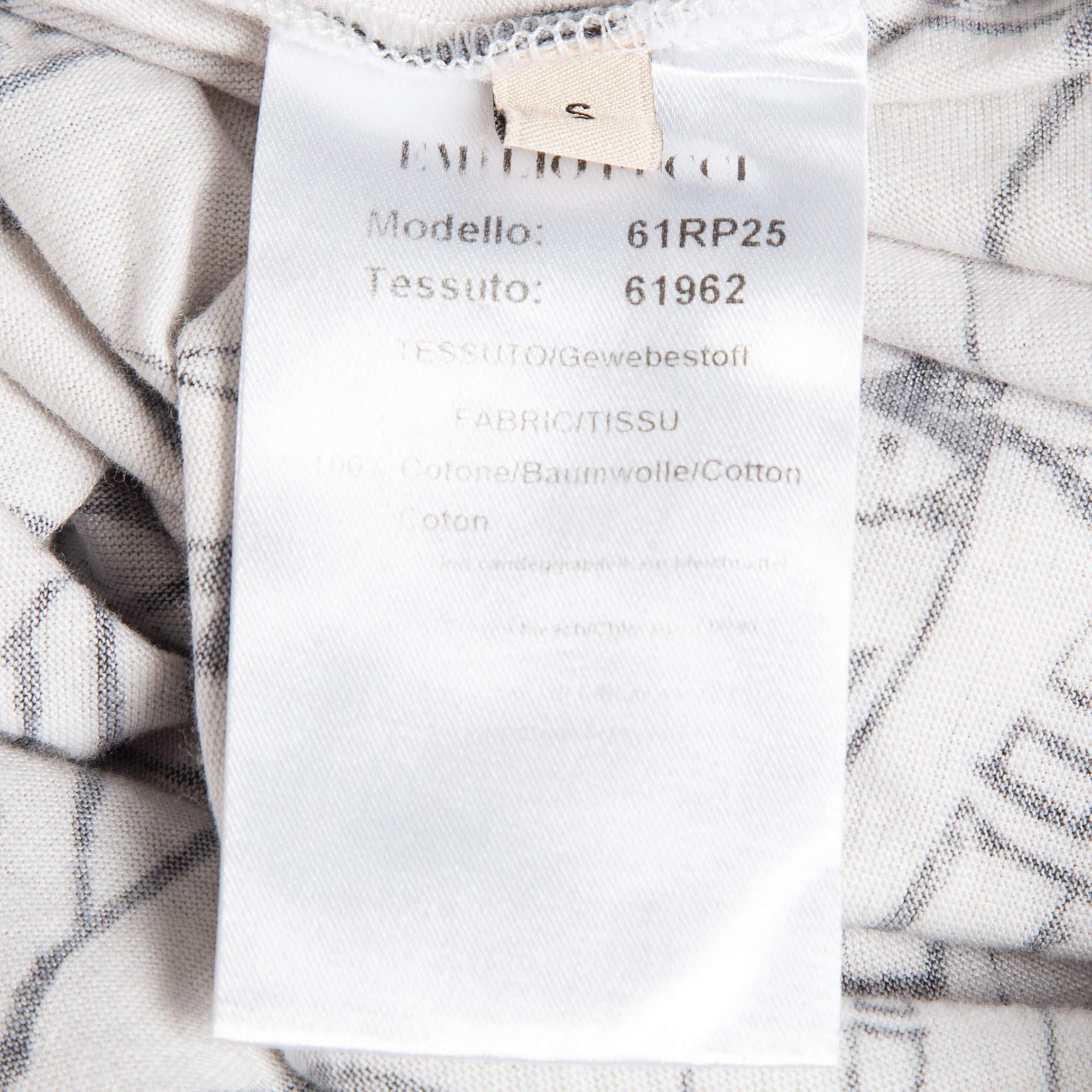 Emilio Pucci White Turisti Fiorentini Print Cotton T-Shirt S For Sale 1