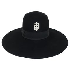 Emilio Pucci Sombrero de ala ancha de fieltro negro, años 60