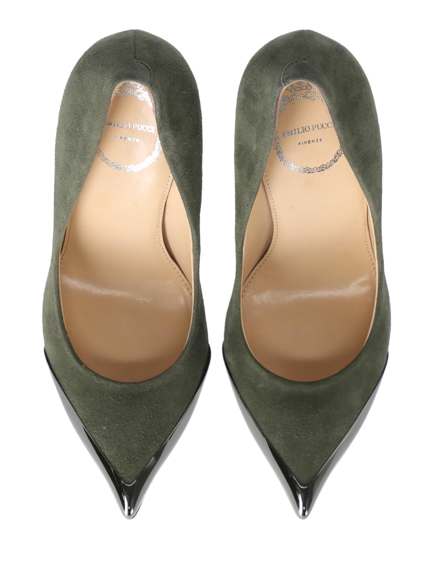 Emilio Pucci Woman Pumps Green Leather IT 36 For Sale 1