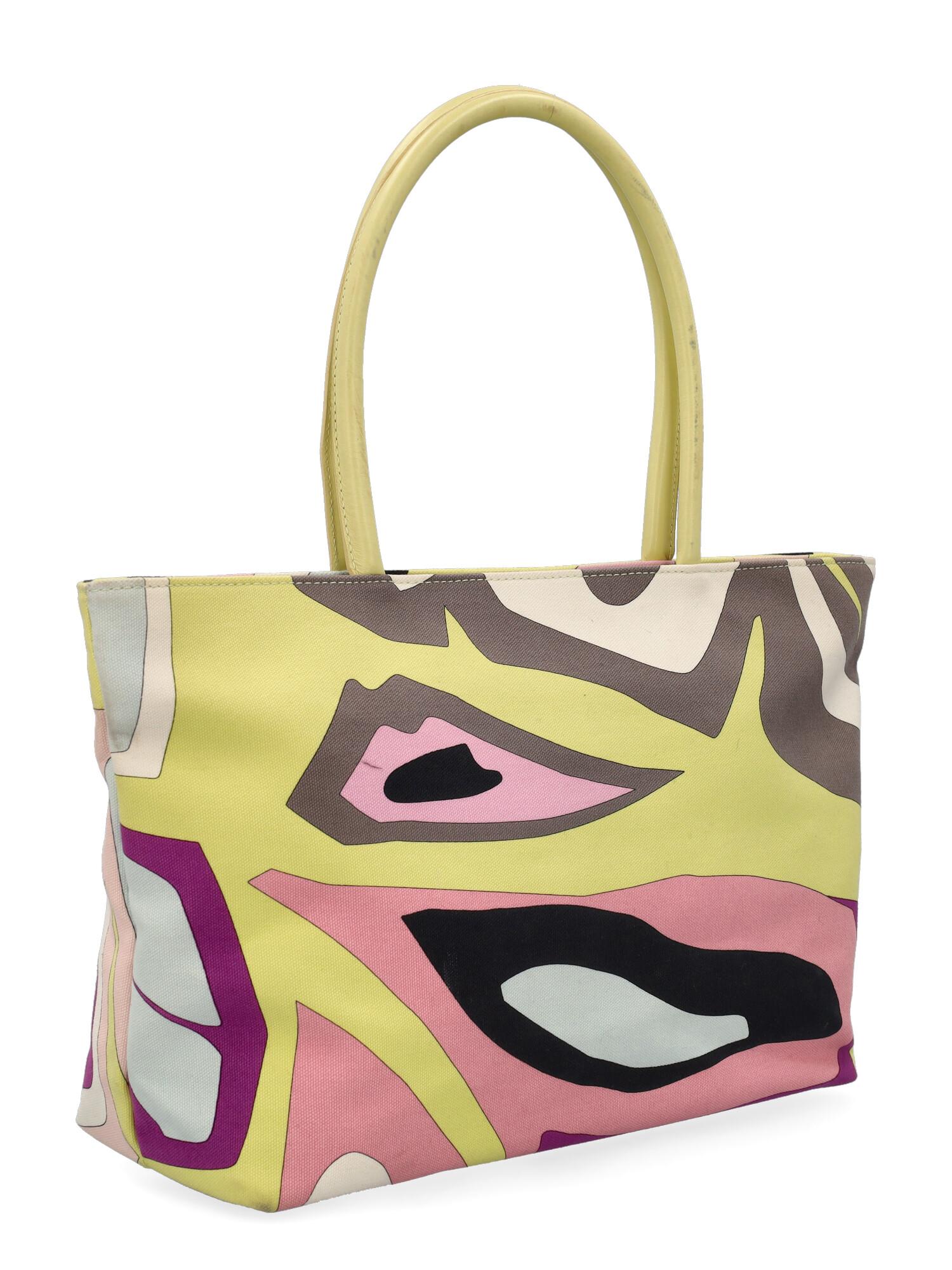 Beige Emilio Pucci Women Handbags Multicolor Cotton  For Sale