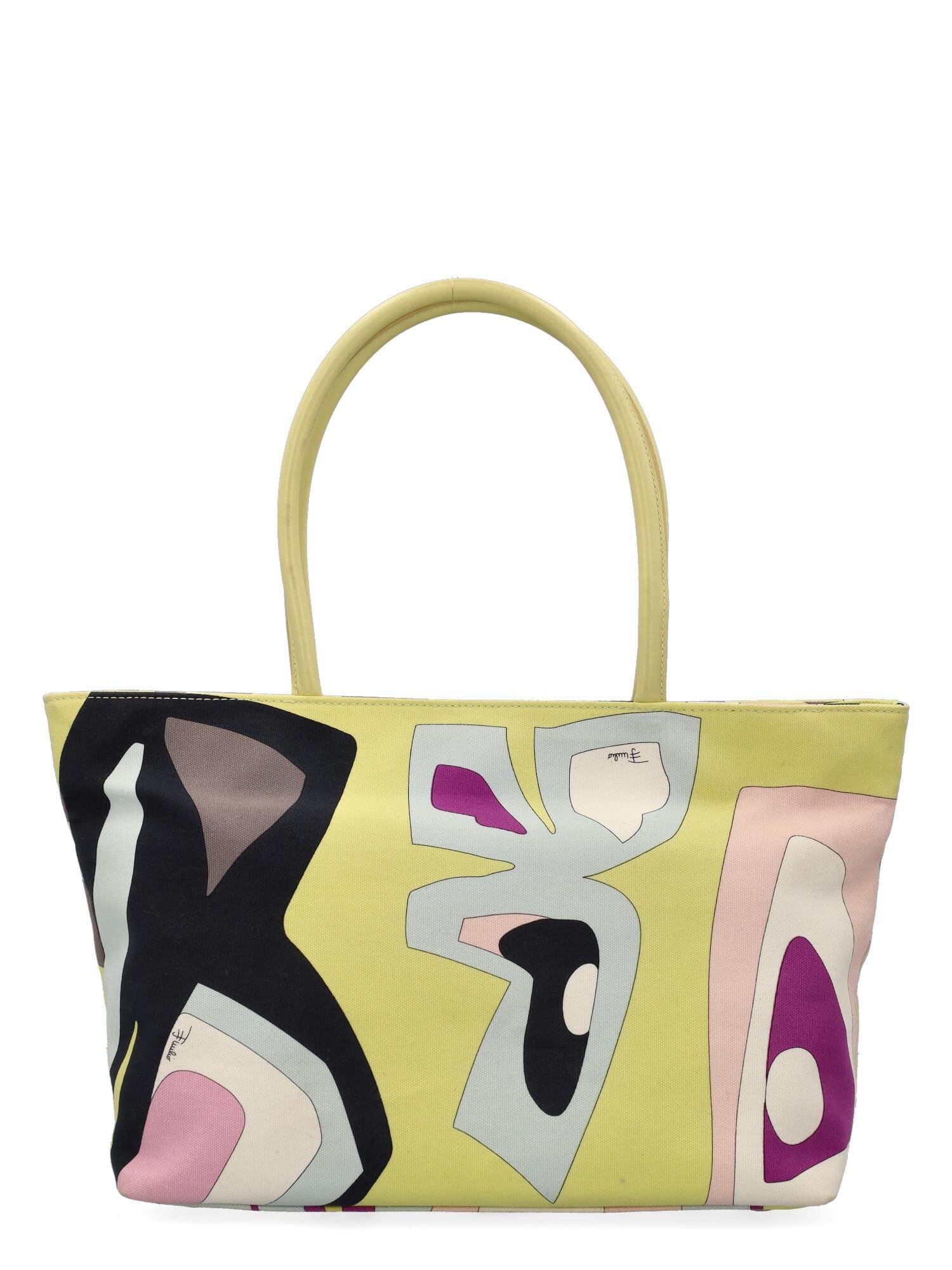 Emilio Pucci Women Handbags Multicolor Cotton  In Good Condition For Sale In Milan, IT