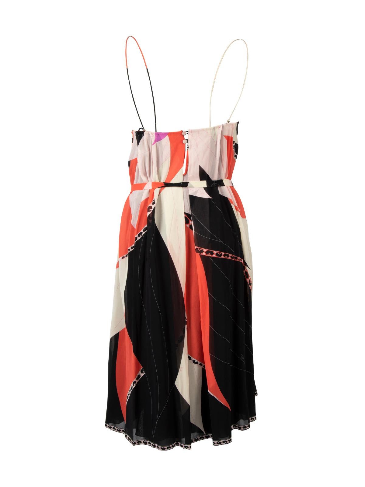 Emilio Pucci Women's Abstract Multicolour Silk Dress In Excellent Condition In London, GB