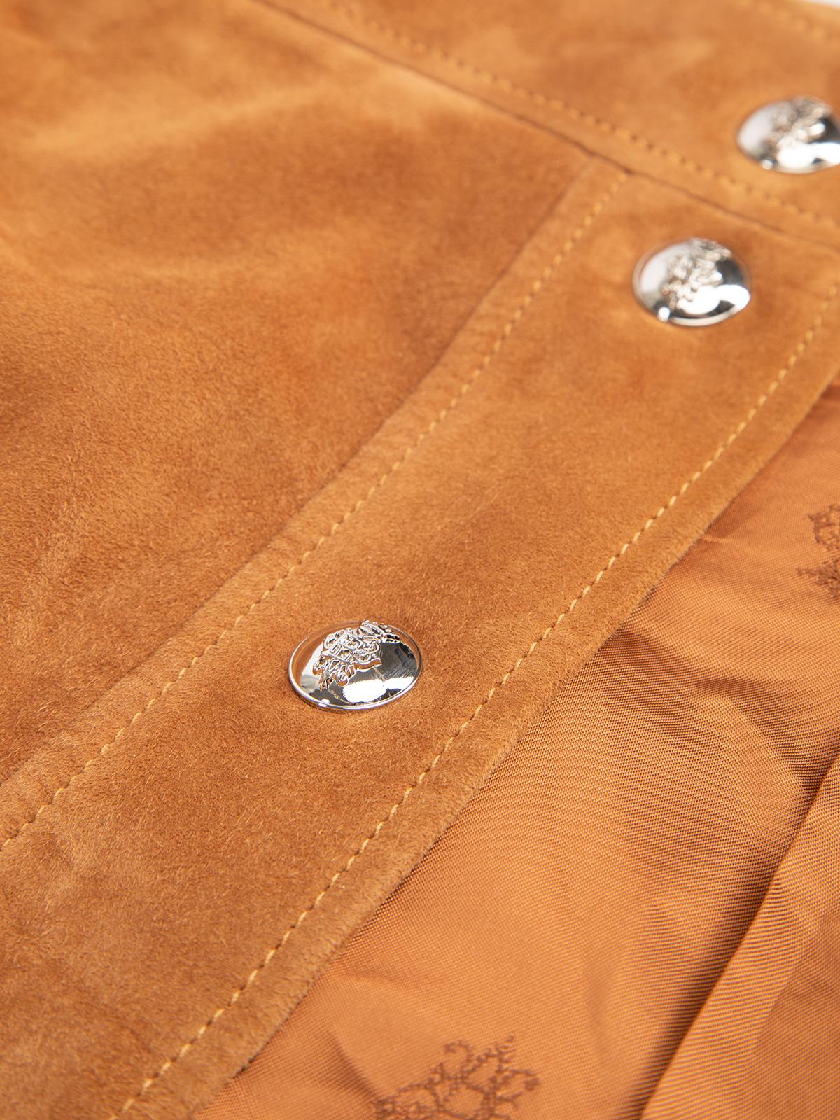 Emilio Pucci Women's Camel Suede Button Skirt 2