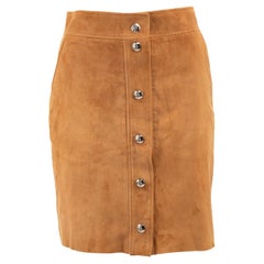 Emilio Pucci Women's Camel Suede Button Skirt
