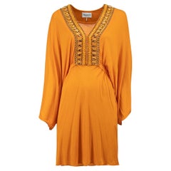 Emilio Pucci Women's Orange Beaded Detailed Mini Dress