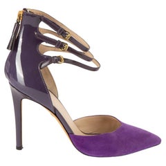 Emilio Pucci Women's Purple Suede & Patent Strappy Stiletto Heels