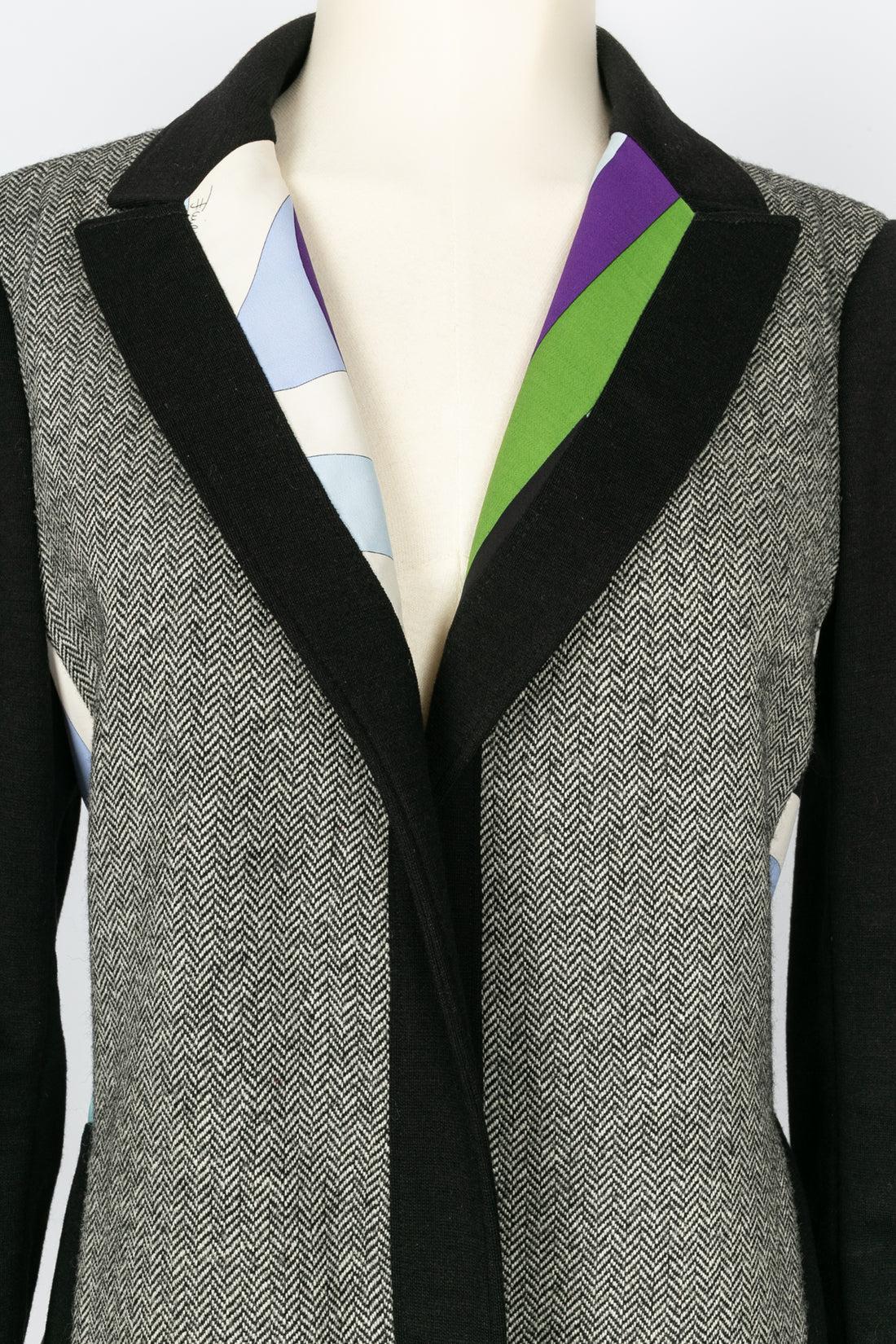 Emilio Pucci Costume en laine et imprimé géométrique multicolore en vente 8