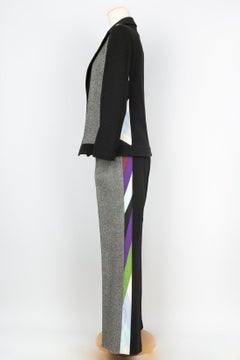 Emilio Pucci Wool and Multicolored Geometric Printed Suit