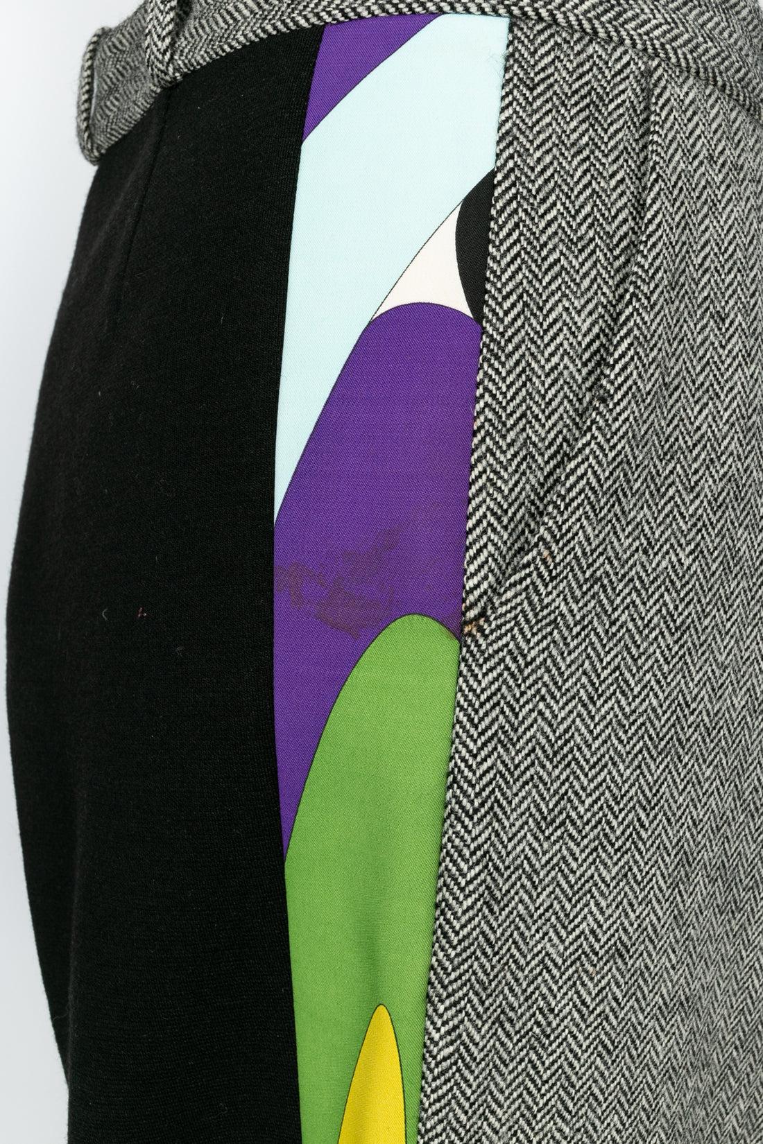 Emilio Pucci Costume en laine et imprimé géométrique multicolore en vente 3