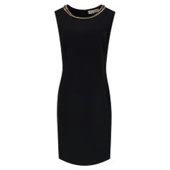 Emilio Pucci Wool Sheath Dress With A Chain Embellished Neckline