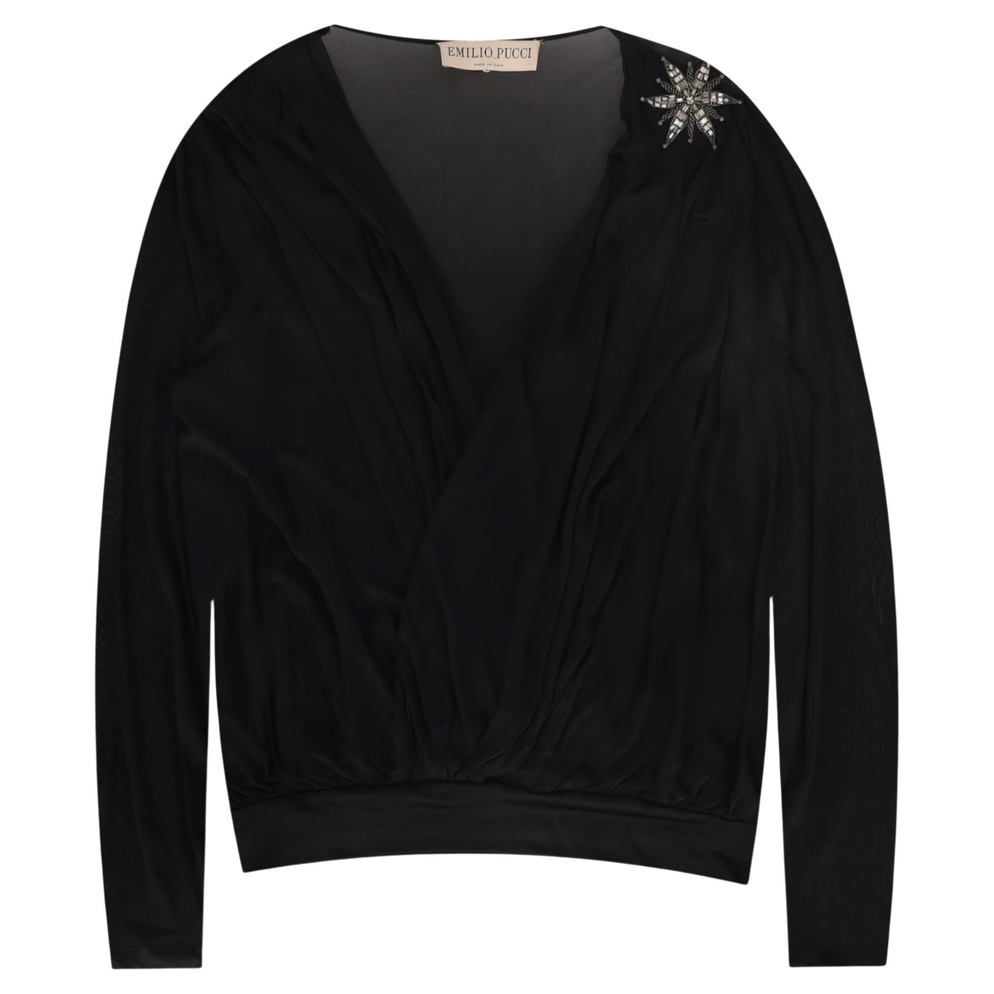 Emilio Pucci Wrap Beaded Star Embellished Top im Angebot
