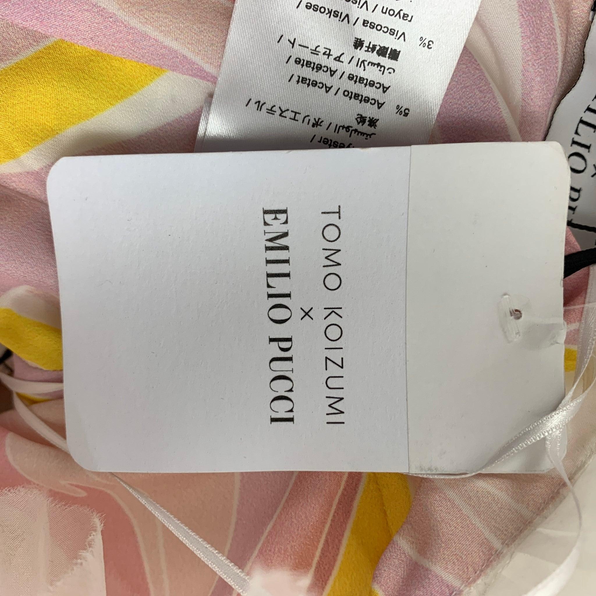 EMILIO PUCCI x TOMO KOIZUMI Combinaison blanche en tulle mélangé de polyester à volants taille 2 en vente 3