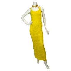 Emilio Pucci Yellow Crochet Knit Long Dress with Slip  Size US S  Resort-Ready
