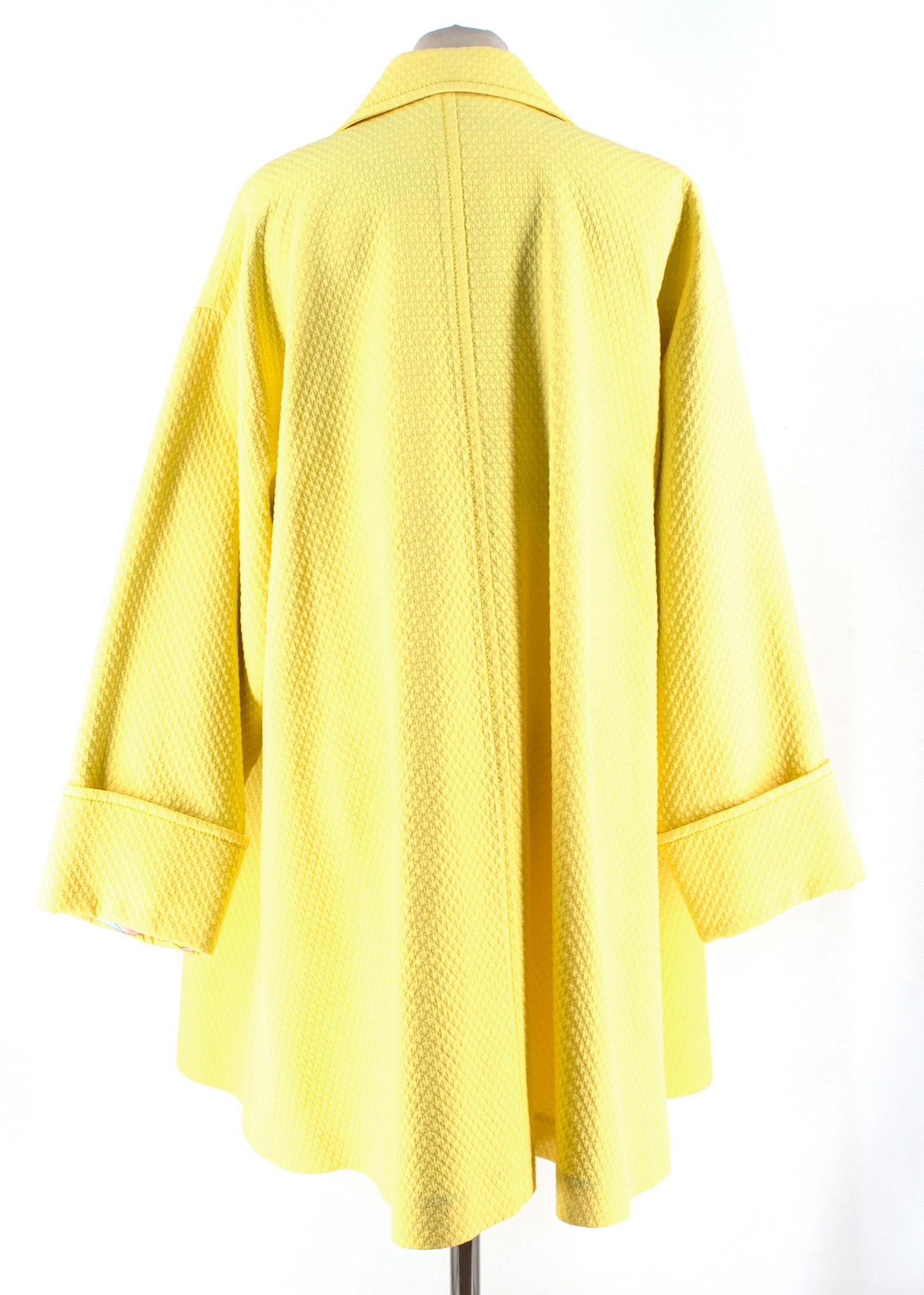 Women's Emilio Pucci yellow matelasse oversized coat Size M