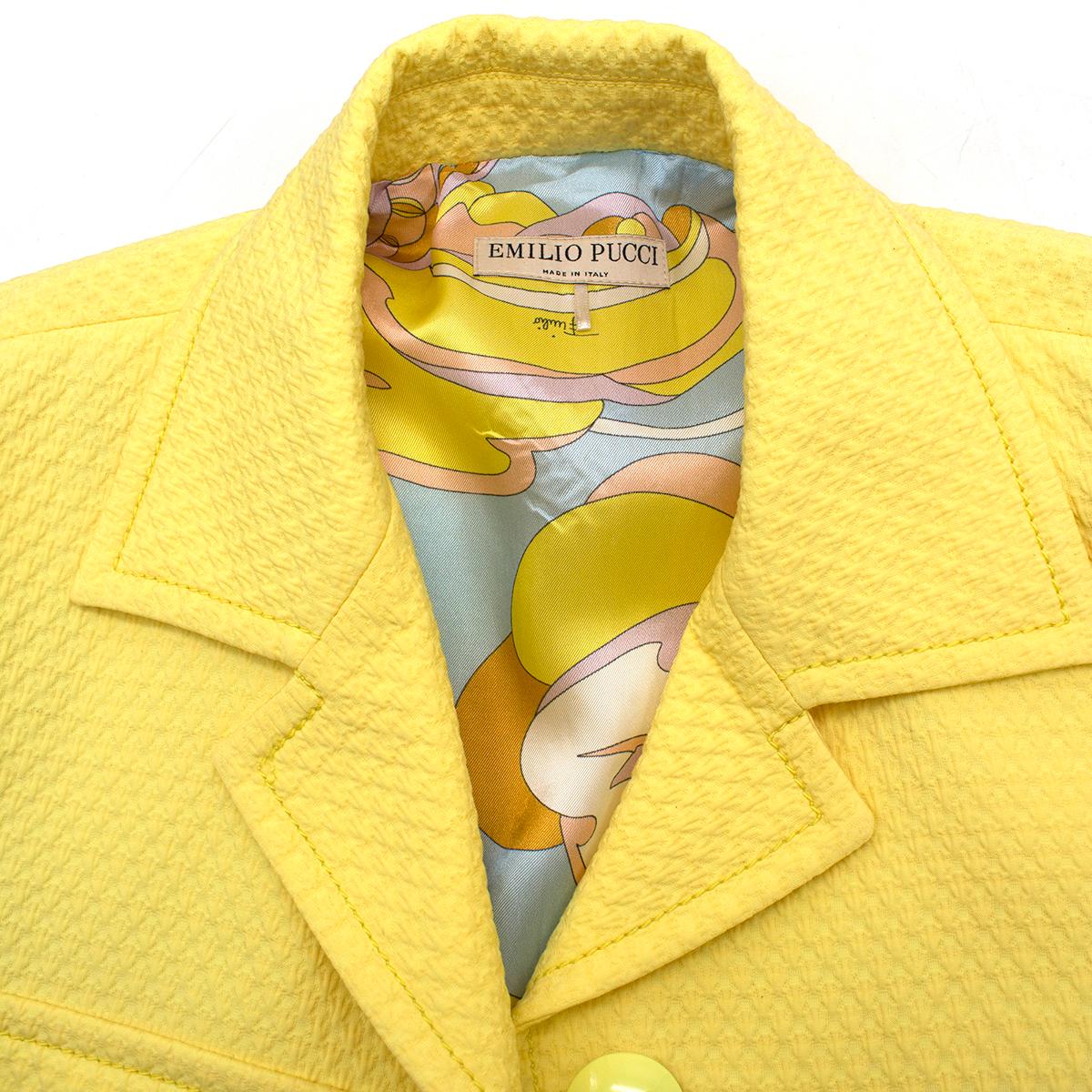 Emilio Pucci yellow matelasse oversized coat Size M 2
