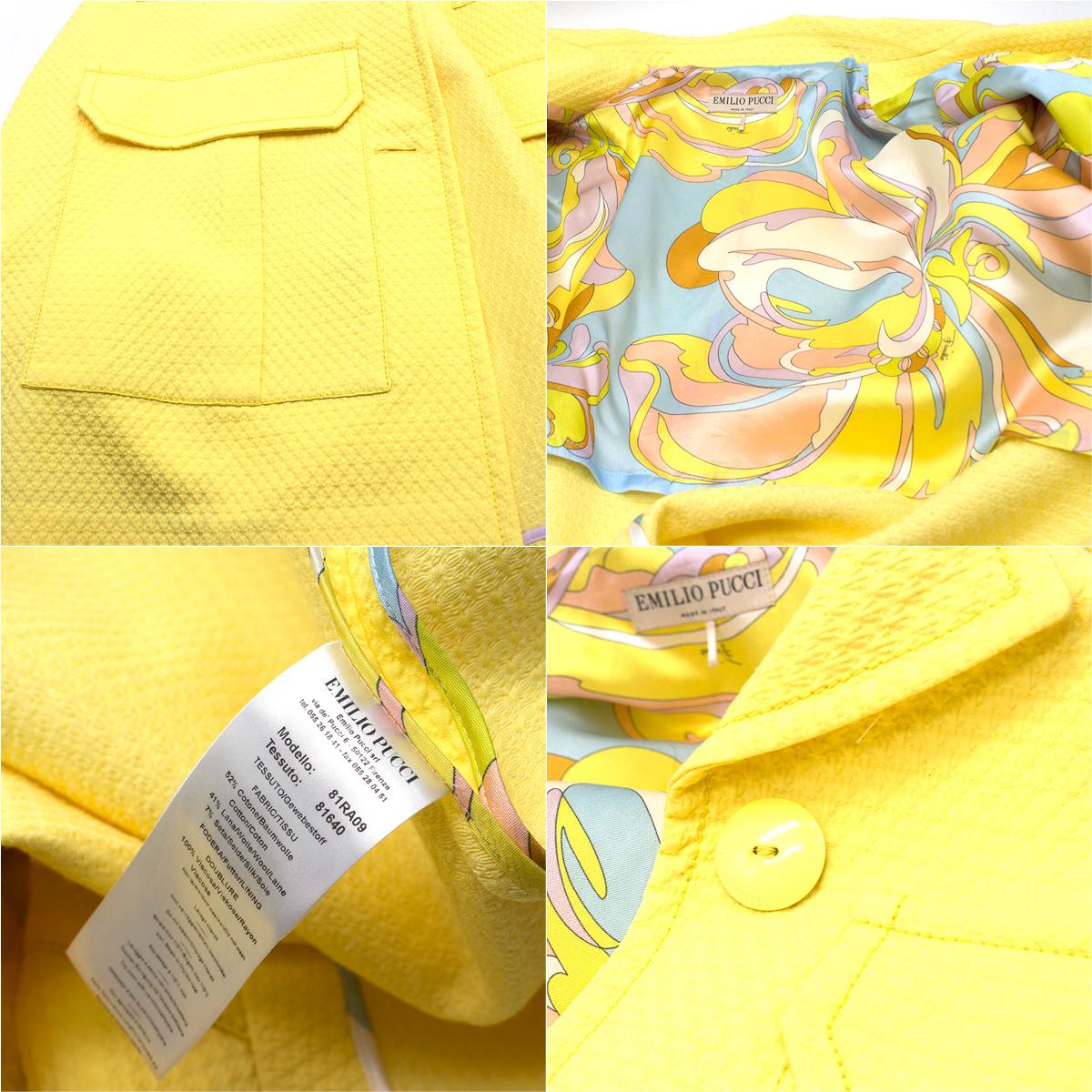 Emilio Pucci yellow matelasse oversized coat Size M 4