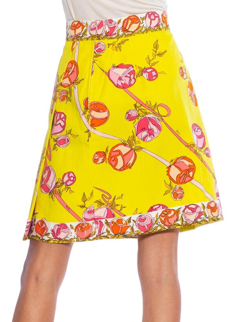 EMILIO PUCCI Yellow & Pink Cotton Floral Skirt 4