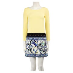 Emilio Pucci Yellow Printed Panel Mini Dress Size XS