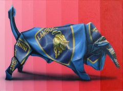Honor and Lambo, vibrante peinture sur toile d'inspiration Origami pour Lamborghini