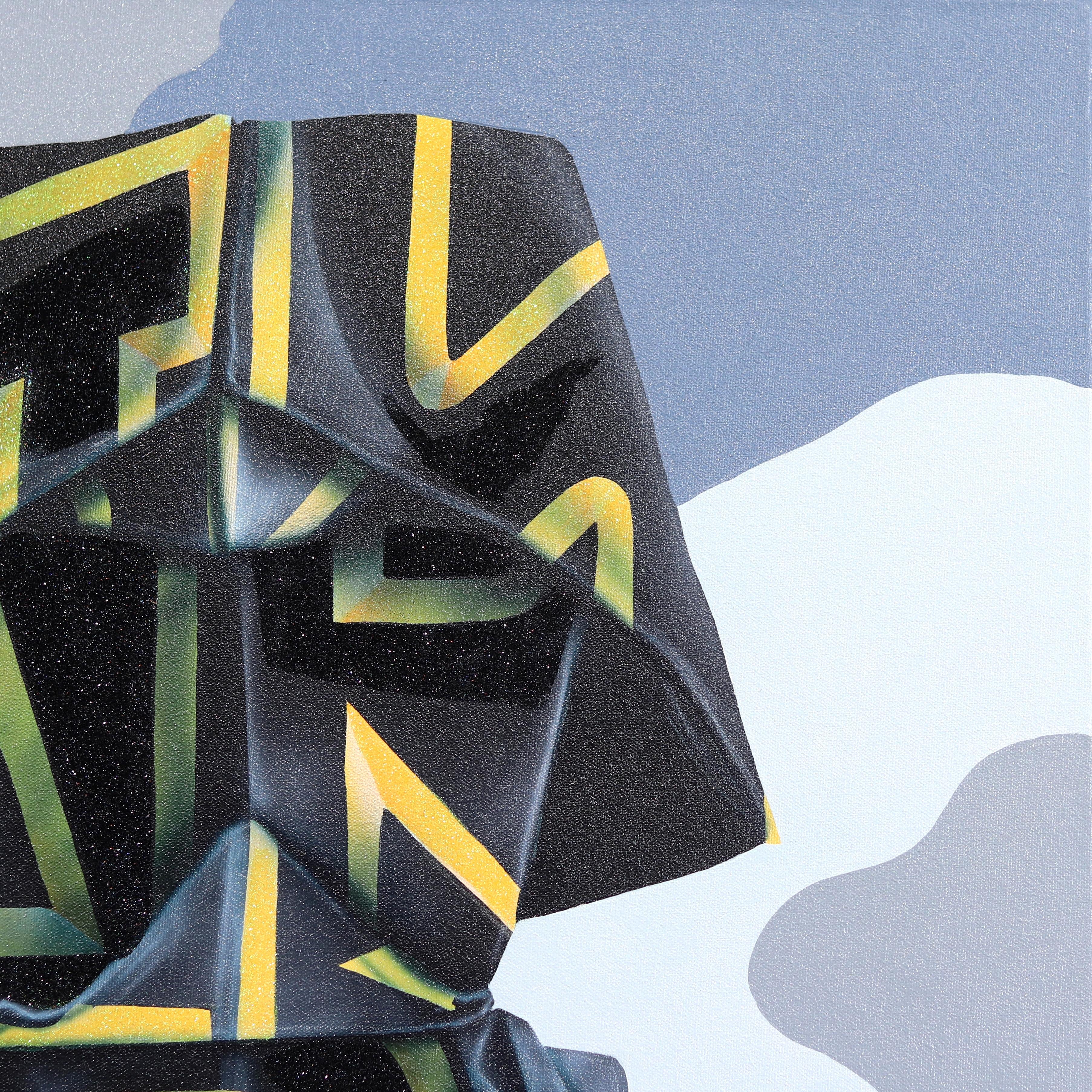 Honor and Vader (Master) -  Original Mixed Media Origami Inspired Painting For Sale 3