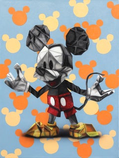 Mickey -  Original Mixed Media Origami Inspired Painting