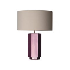 Emilio Rey Hexagonal Pink Bakelite Pair of Table Lamps, France, 1950