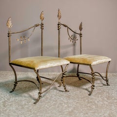 Emilio Robba Late 20th Century Italian Brutalist Signed Pair of Chairs, 1980