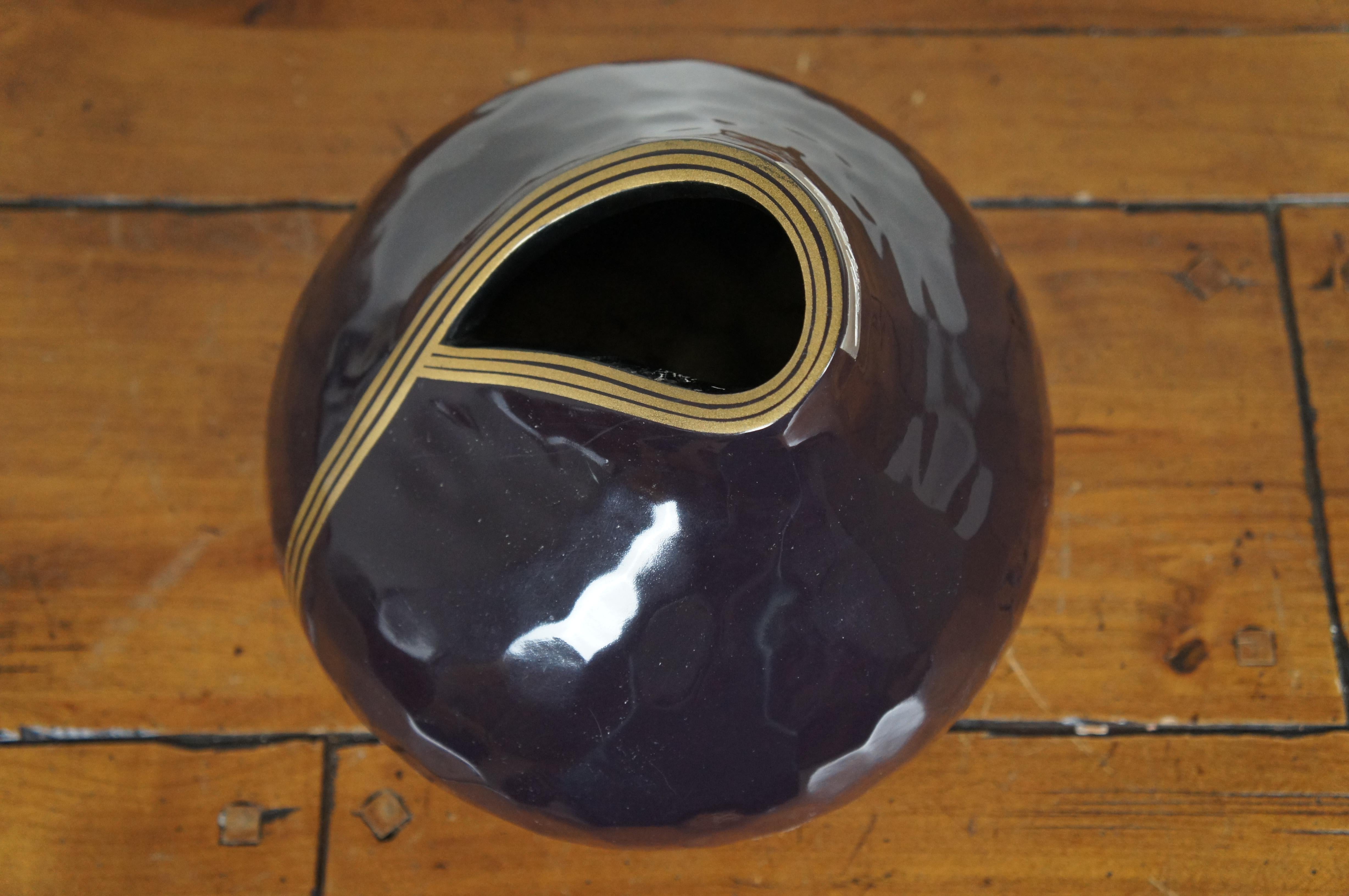 Emilio Robba Sculptor of Flowers Purple Boutique Vase Urn Sculpture 12