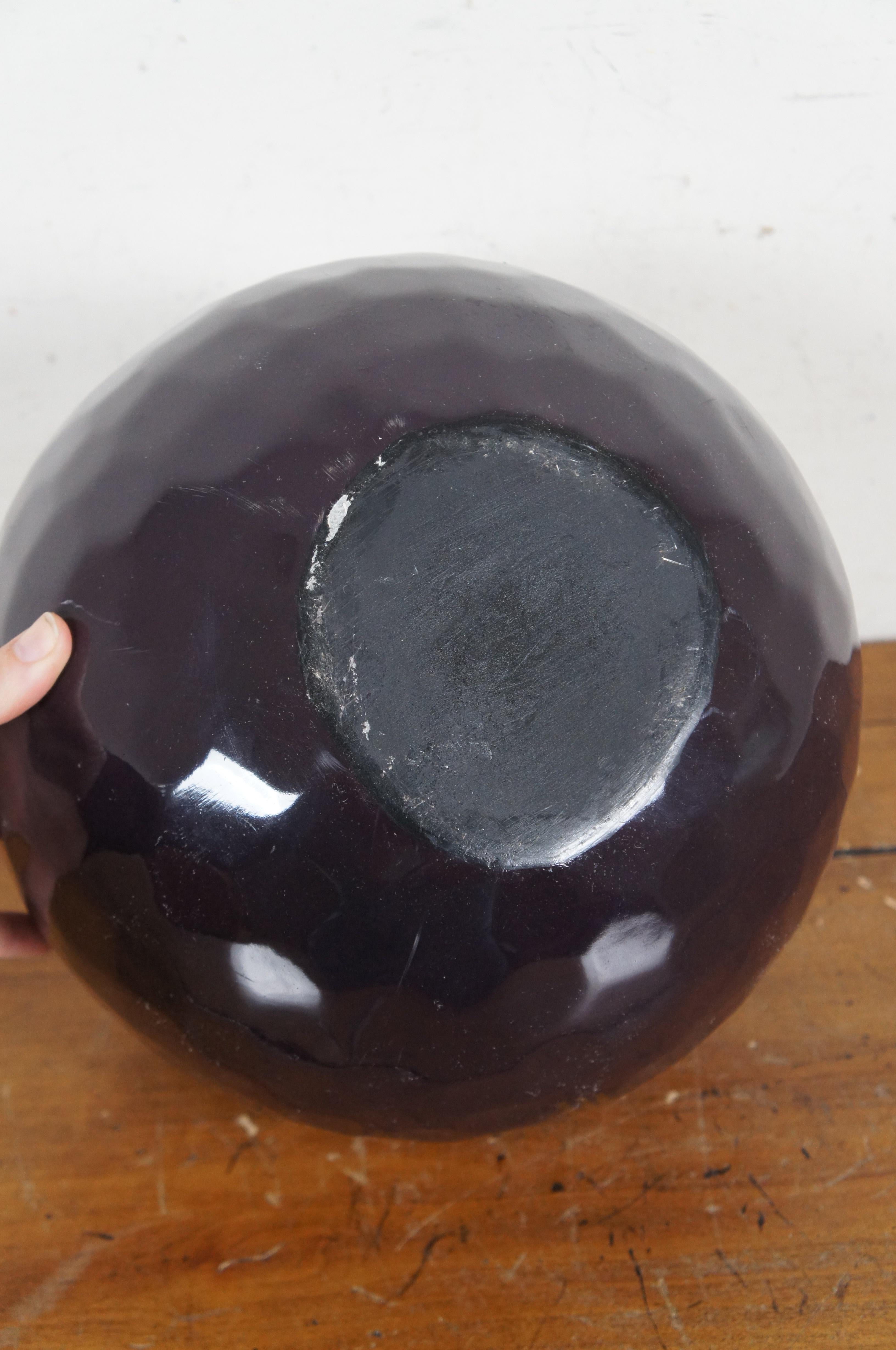 Lacquer Emilio Robba Sculptor of Flowers Purple Boutique Vase Urn Sculpture 12