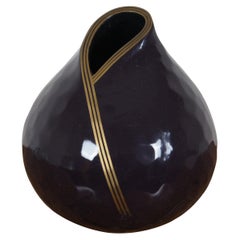 Emilio Robba Sculptor of Flowers Purple Boutique Vase Urn Sculpture 12"
