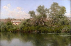 Groß Emilio Sánchez Perrier "The Guadaíra River, Alcalá, Sevilla" Öl auf Leinwand