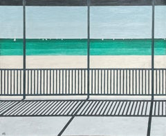 "Vista de velas, " Emilio Sanchez, Beach Scene, Ocean, Sailboats, Minimalism