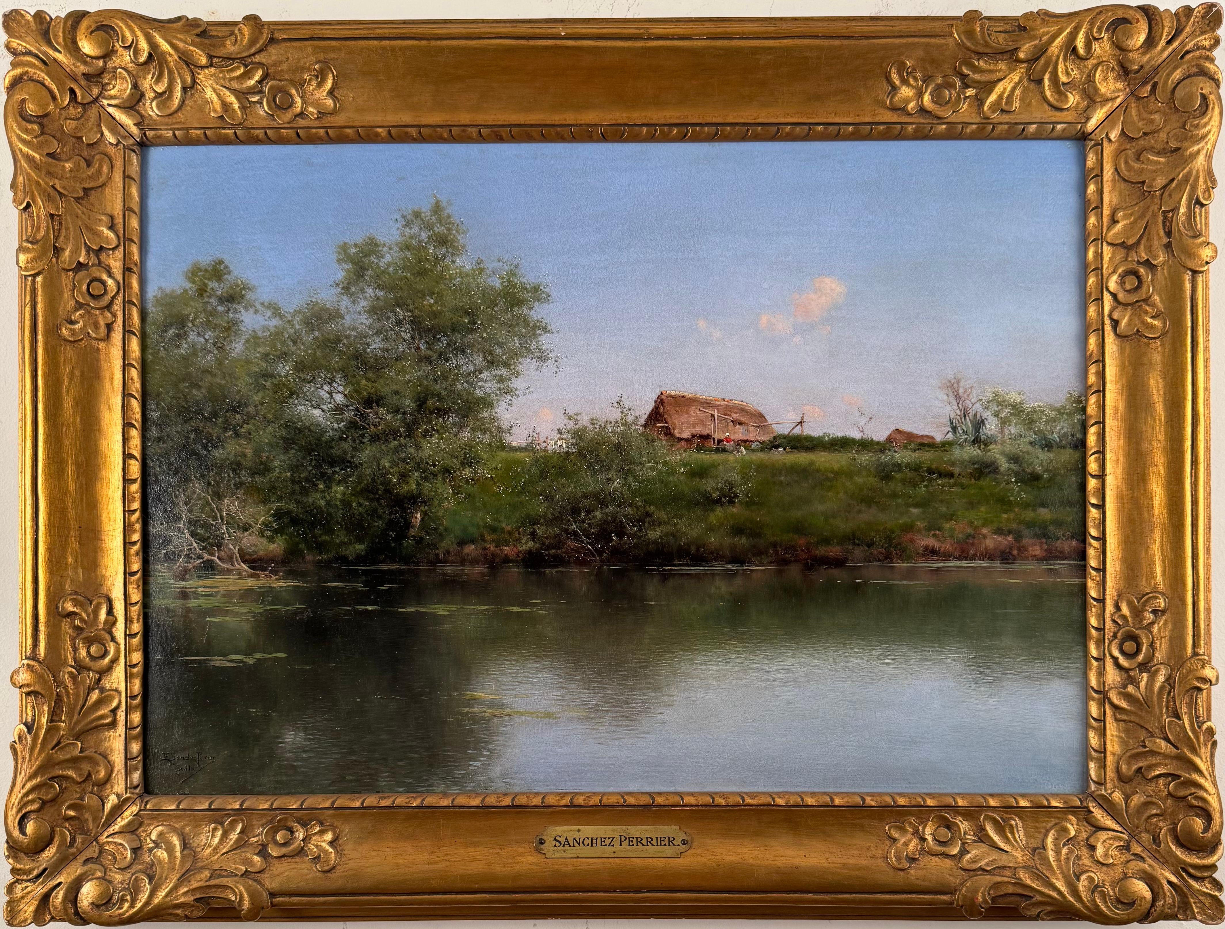 Emilio Sanchez-Perrier Figurative Painting - A orillas del Guadalquivir