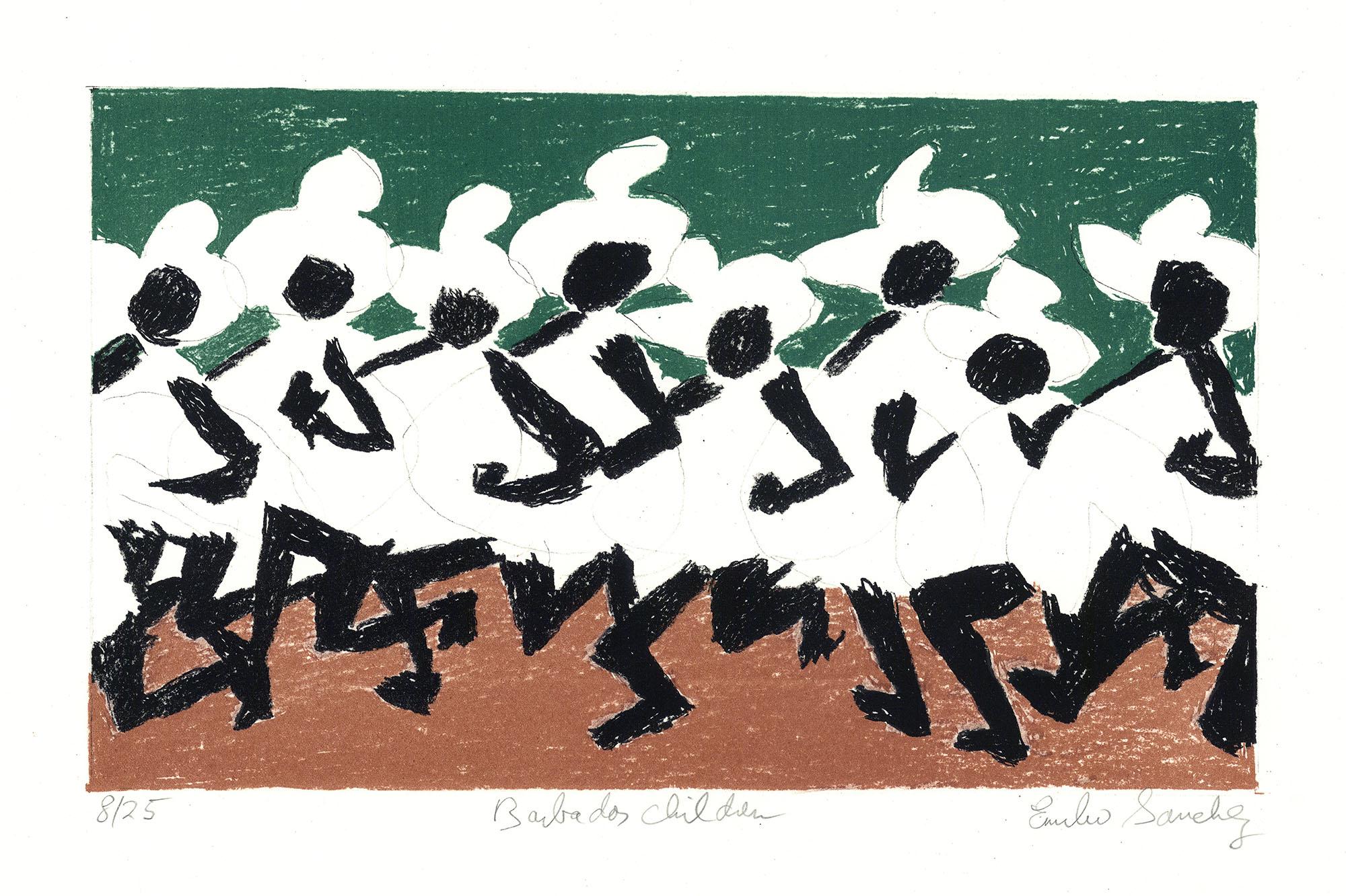 Barbados Kinder. – Print von Emilio Sanchez