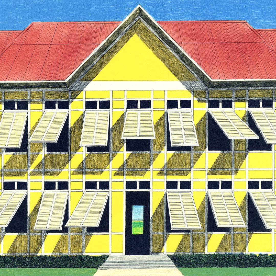 Casita de Campo. (Beige), Landscape Print, von Emilio Sanchez