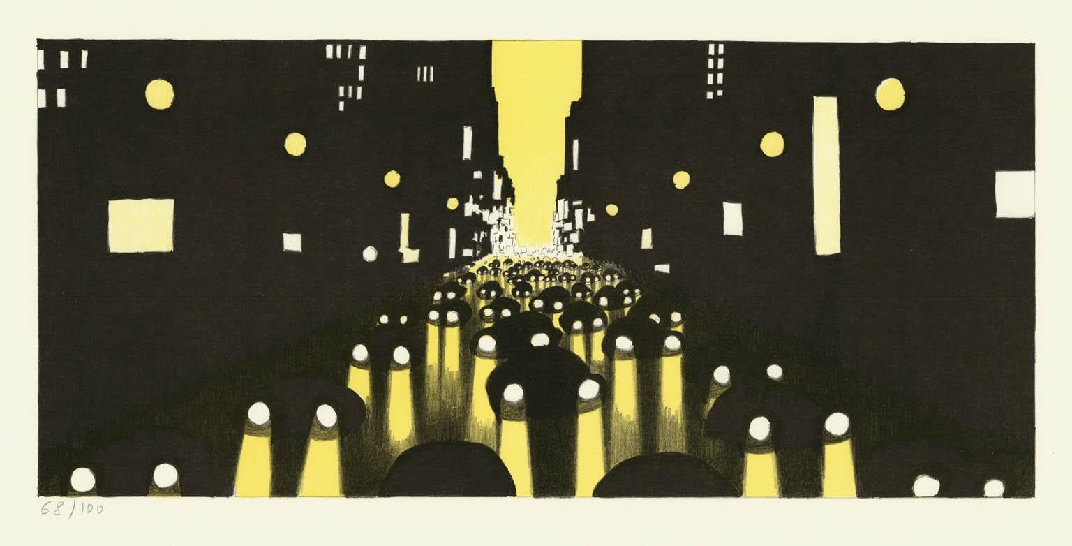 Verkehr in der Stadtmitte – Print von Emilio Sanchez