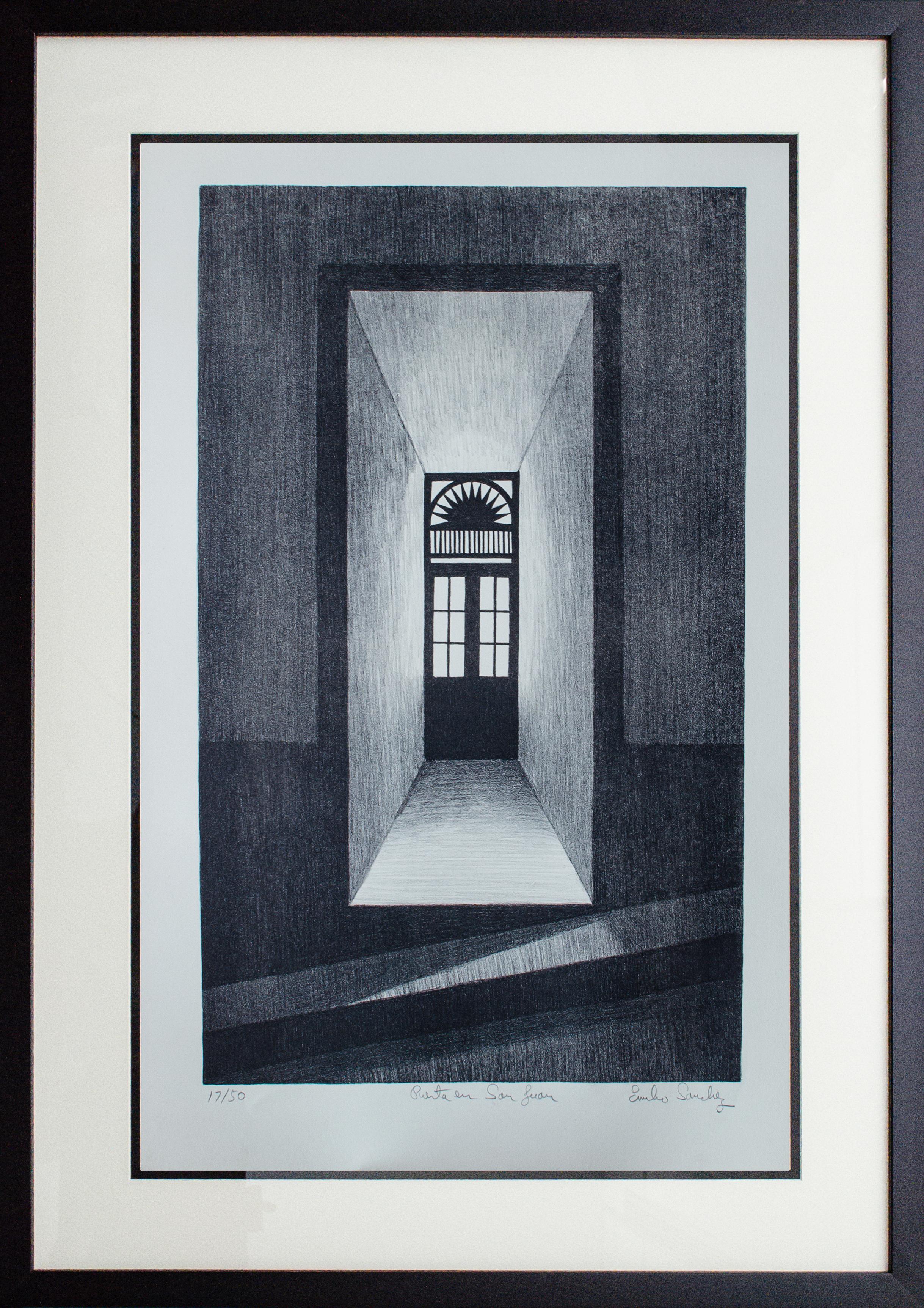 Emilio Sanchez "Puerta en San Juan" Litografía