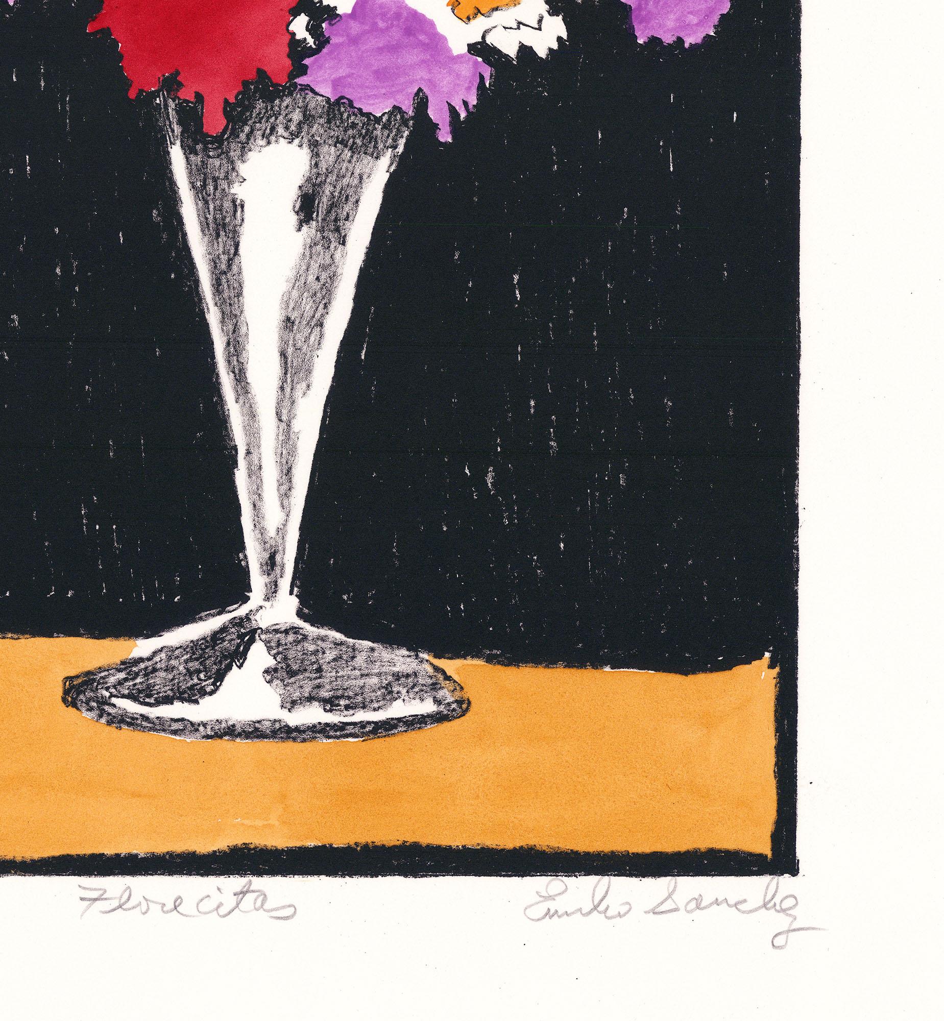 Florecitas (Weiß), Still-Life Print, von Emilio Sanchez