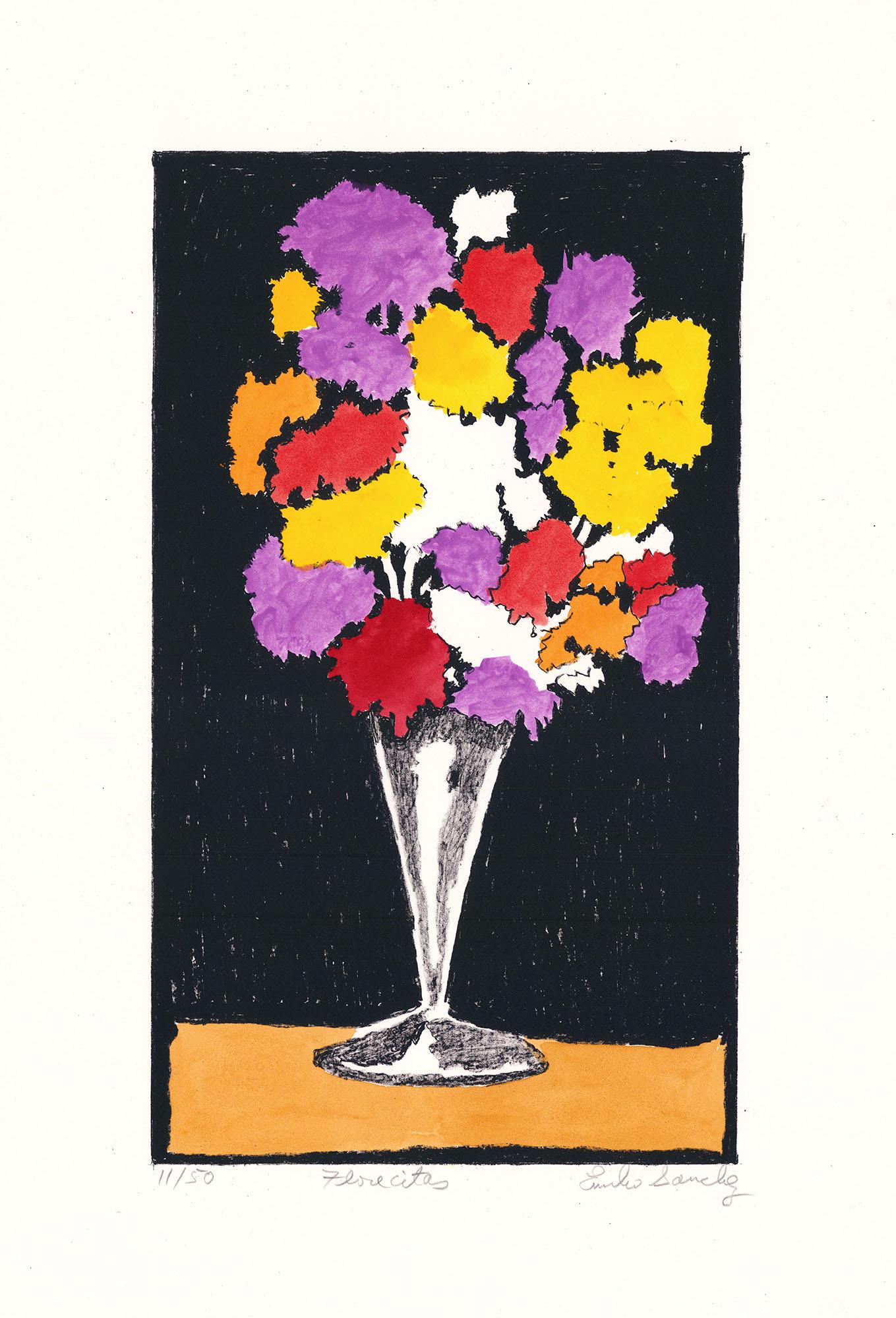 Emilio Sanchez Still-Life Print – Florecitas