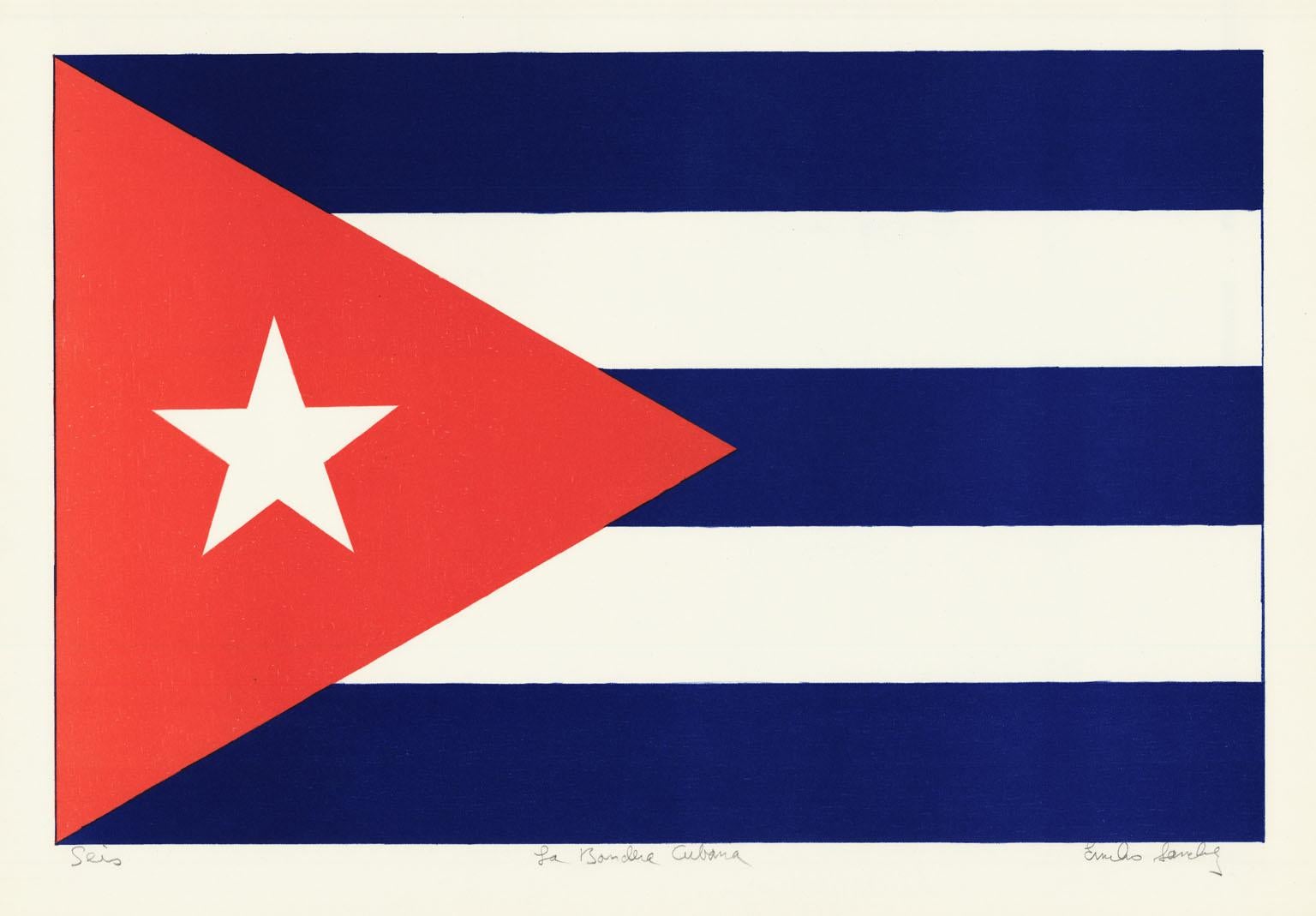 Emilio Sanchez Print - La Bandera Cubana