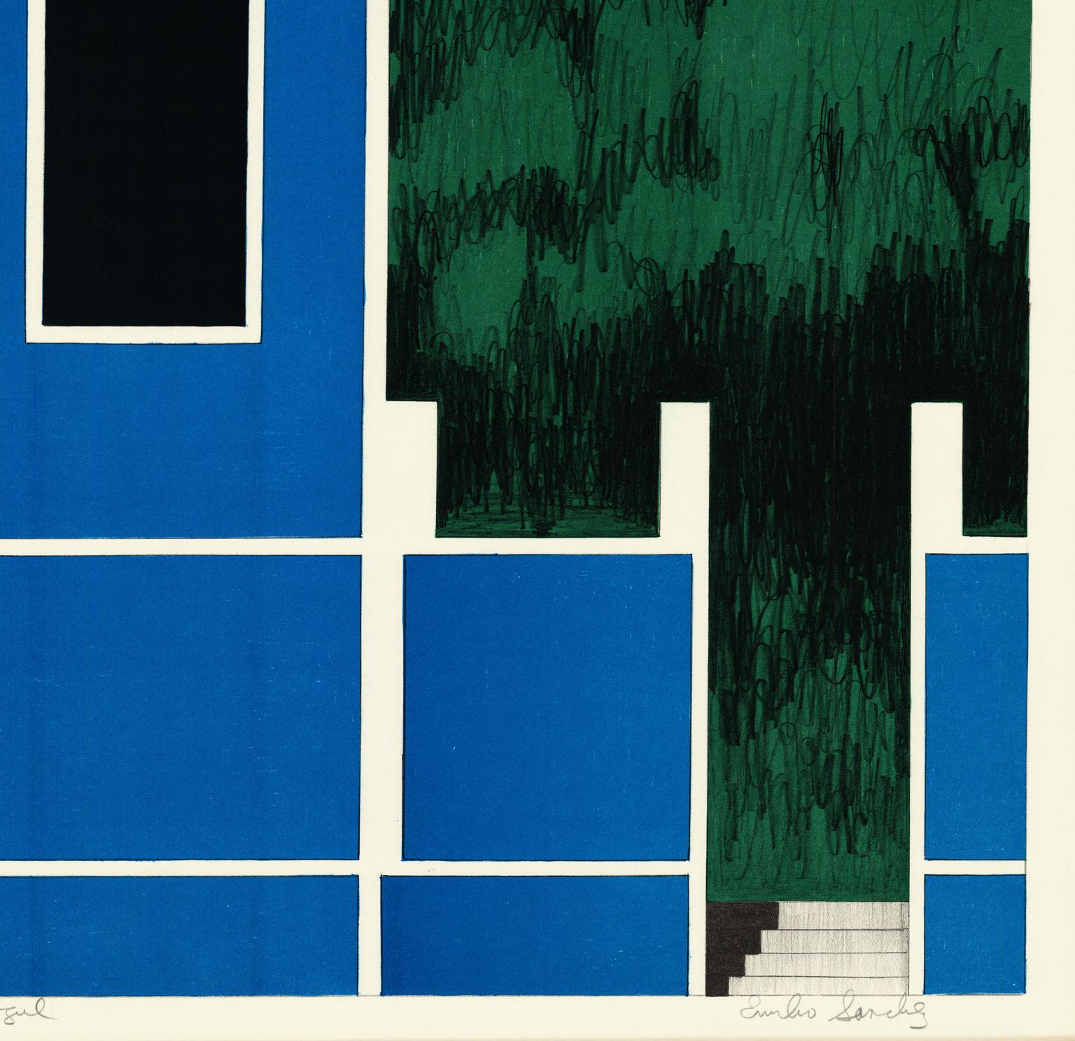 “LA CASITA AZUL”

Emilio Sanchez (1921-1999) created this color lithograph entitled “La Casita Azul” circa 1970.  The image size is 21.50 x 31.25 inches and the paper size 23.13 x 33 inches.  Printed in an edition of 100 this impression is inscribed