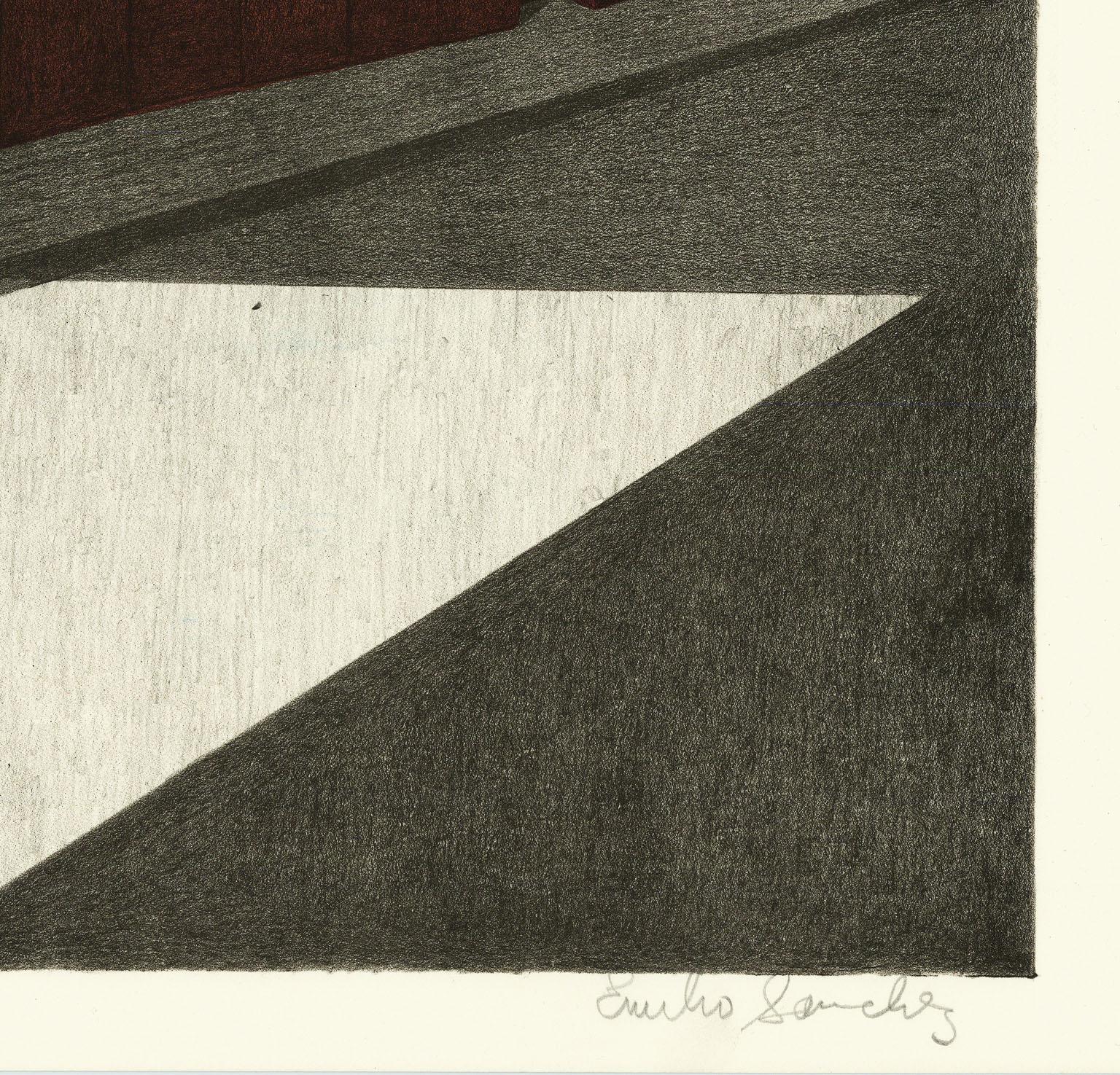Das Schatten der Brooklyn Bridge. – Print von Emilio Sanchez