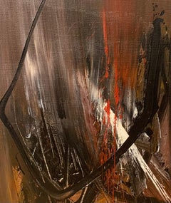 ""Composition abstraite""  Noir et rouge cm.  1962