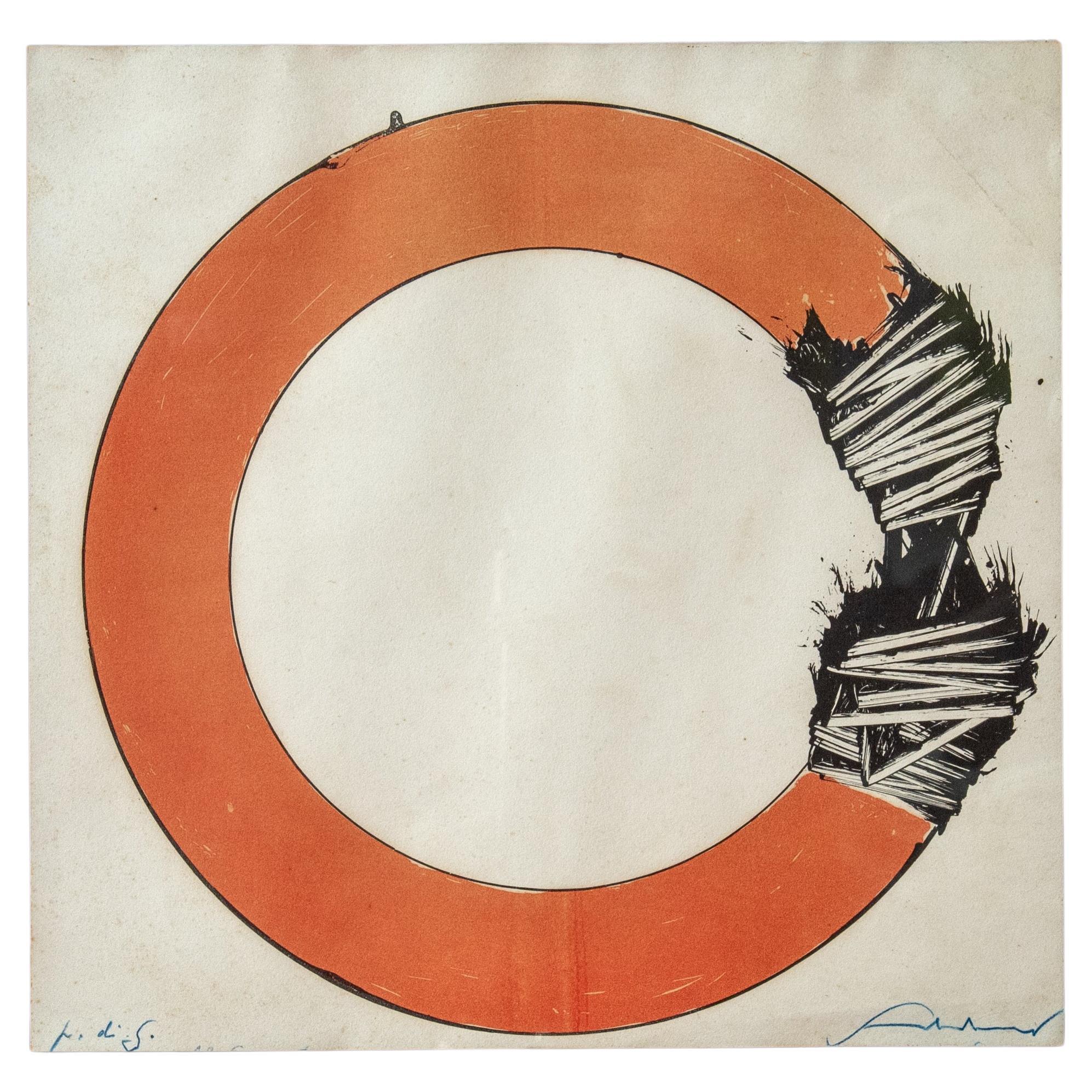 Beautiful and important colour silkscreen by the great Italian artist Emilio Scanavino 
This work best represents the artistic signature of one of the greatest artists of the 20th century artistic avant-garde.
Taking up one of his iconic features,