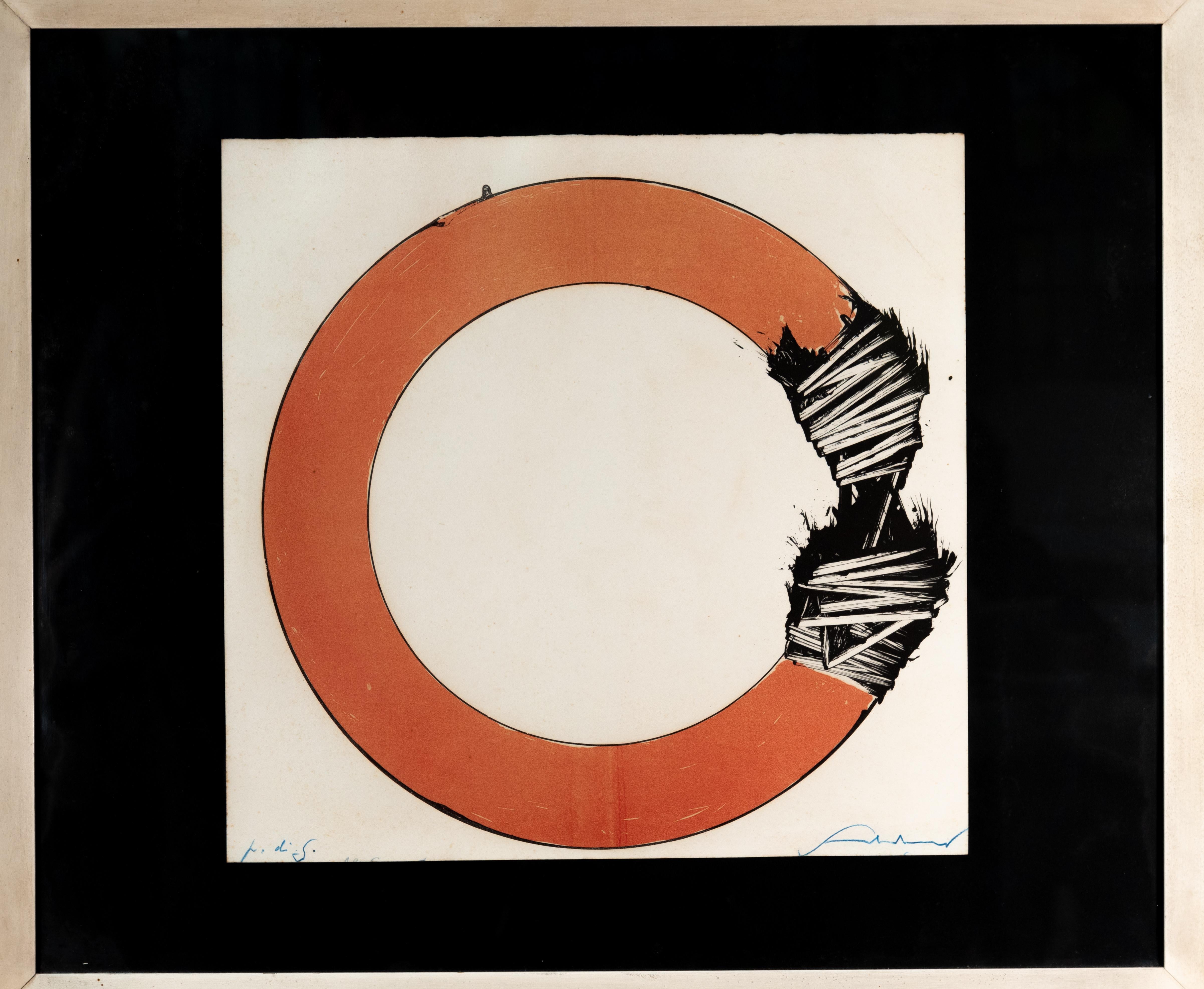 Mid-Century Modern Emilio Scanavino 1960s Original Silkscreen Signed and Numbered For Sale