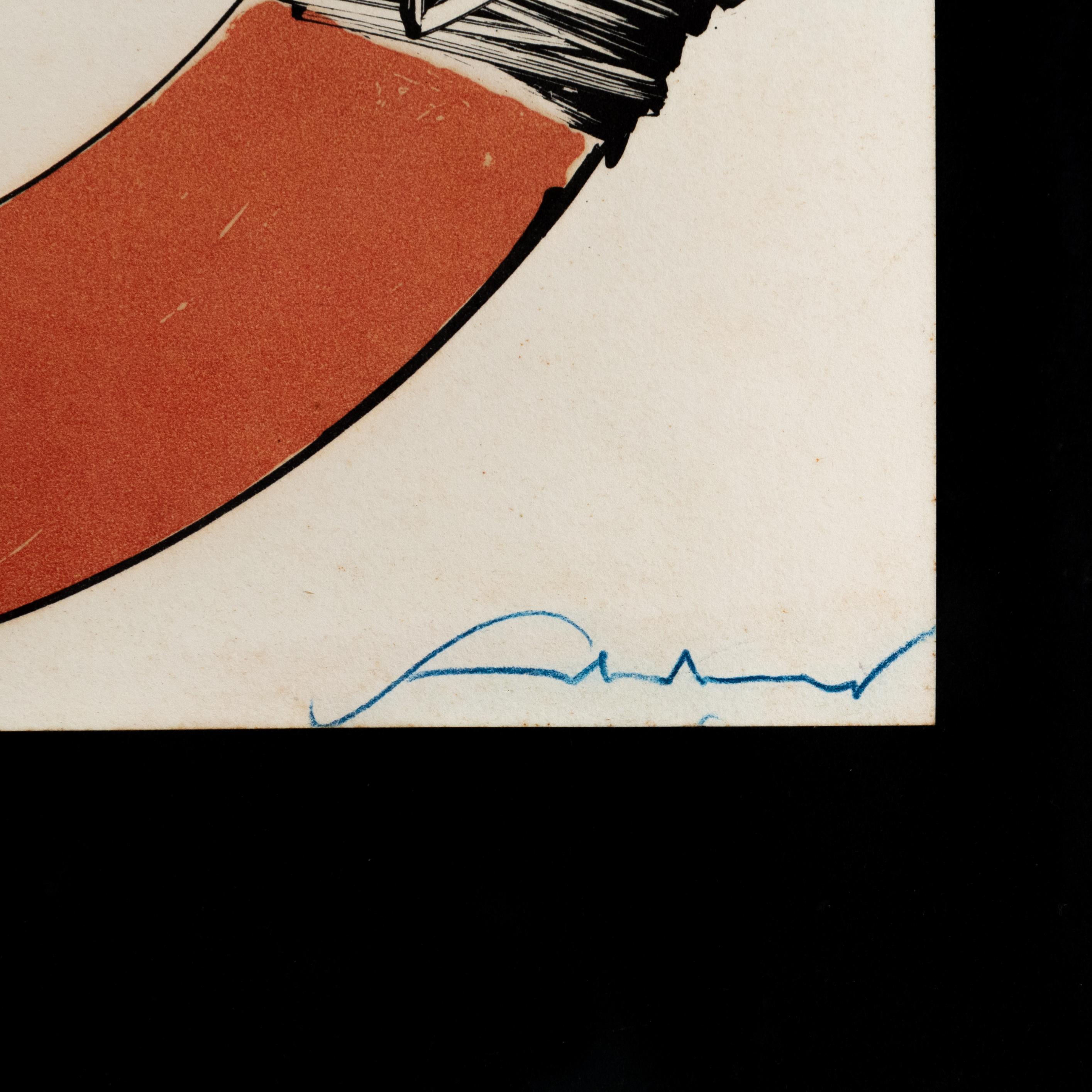Wood Emilio Scanavino 1960s Original Silkscreen Signed and Numbered For Sale