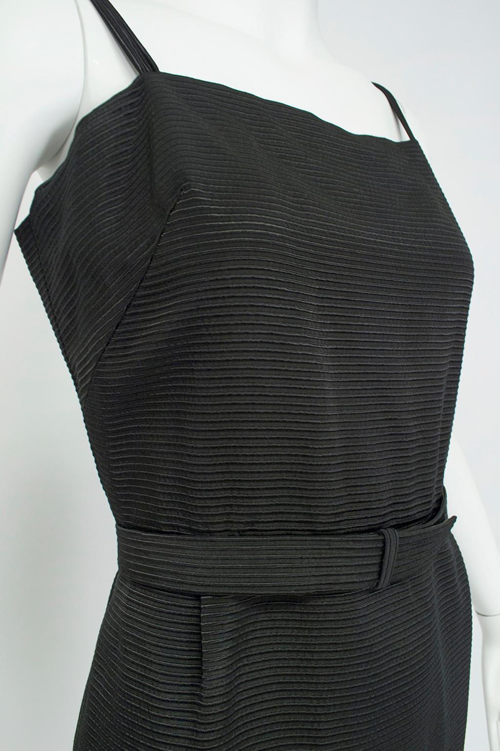 Women's Emilio Schuberth Extravagant Black Fringe Shoulder Dress Suit - M, 1960s For Sale