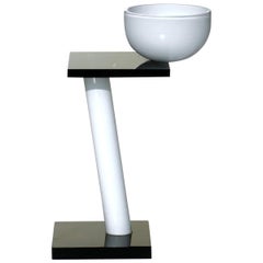 Scultura in vetro bianco e nero di arte moderna italiana di Emilio Tadini