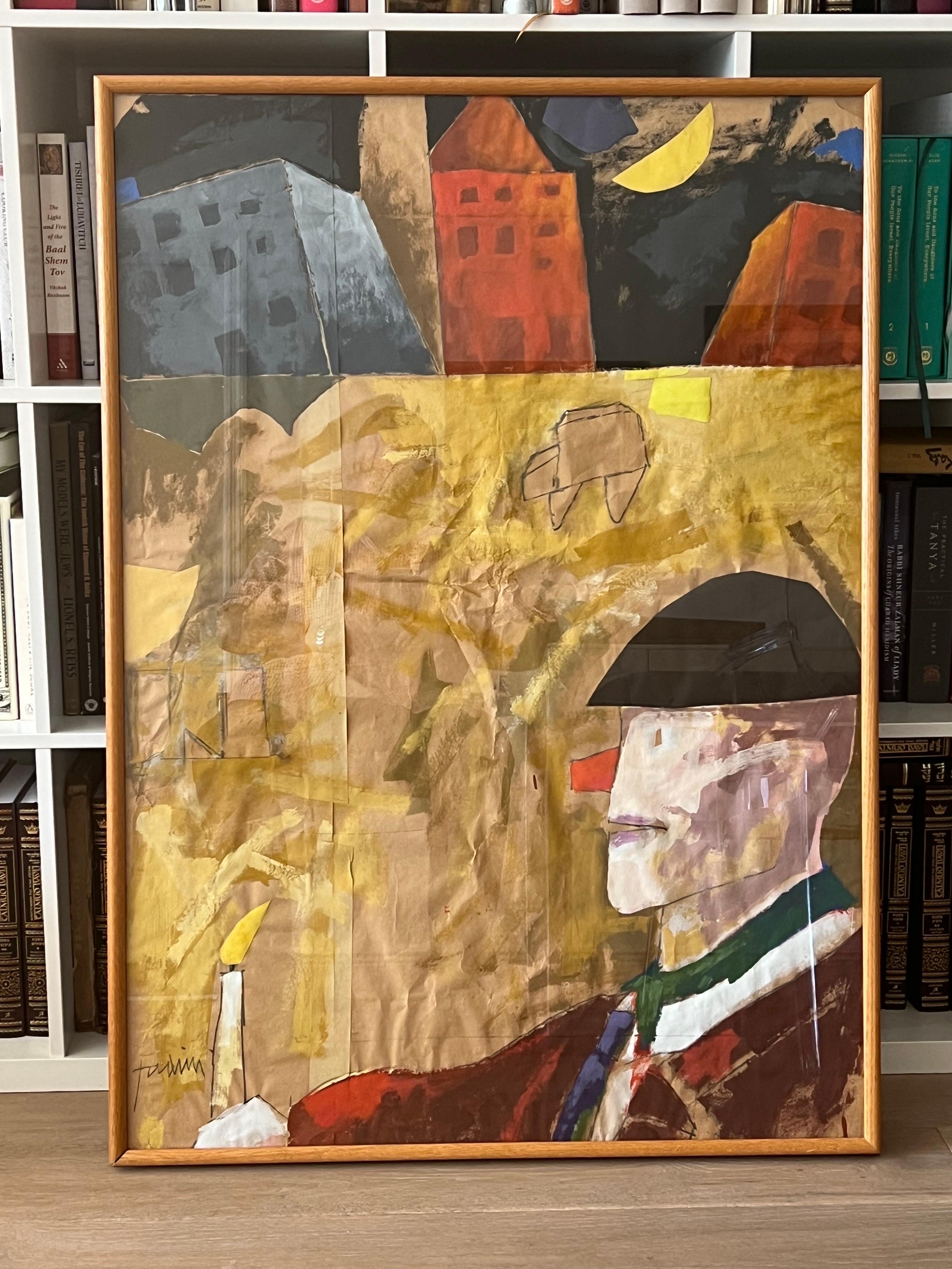 Arte Pop Italiano Técnica Mixta Pintura Surrealista Collage Gouache Emilio Tadini en venta 11