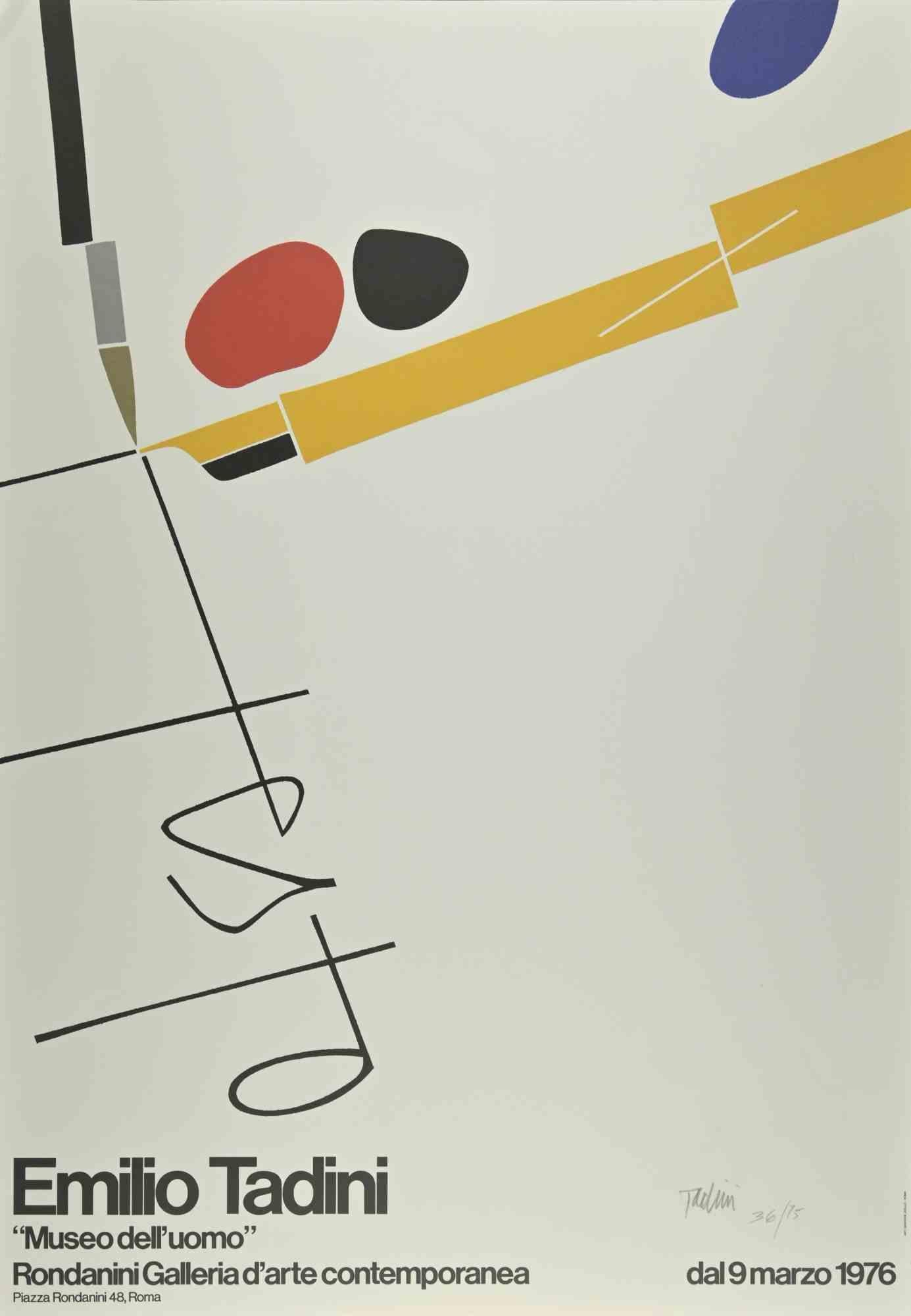 Museum of Man - Screen Print and Lithograph by Emilio Tadini - 1976